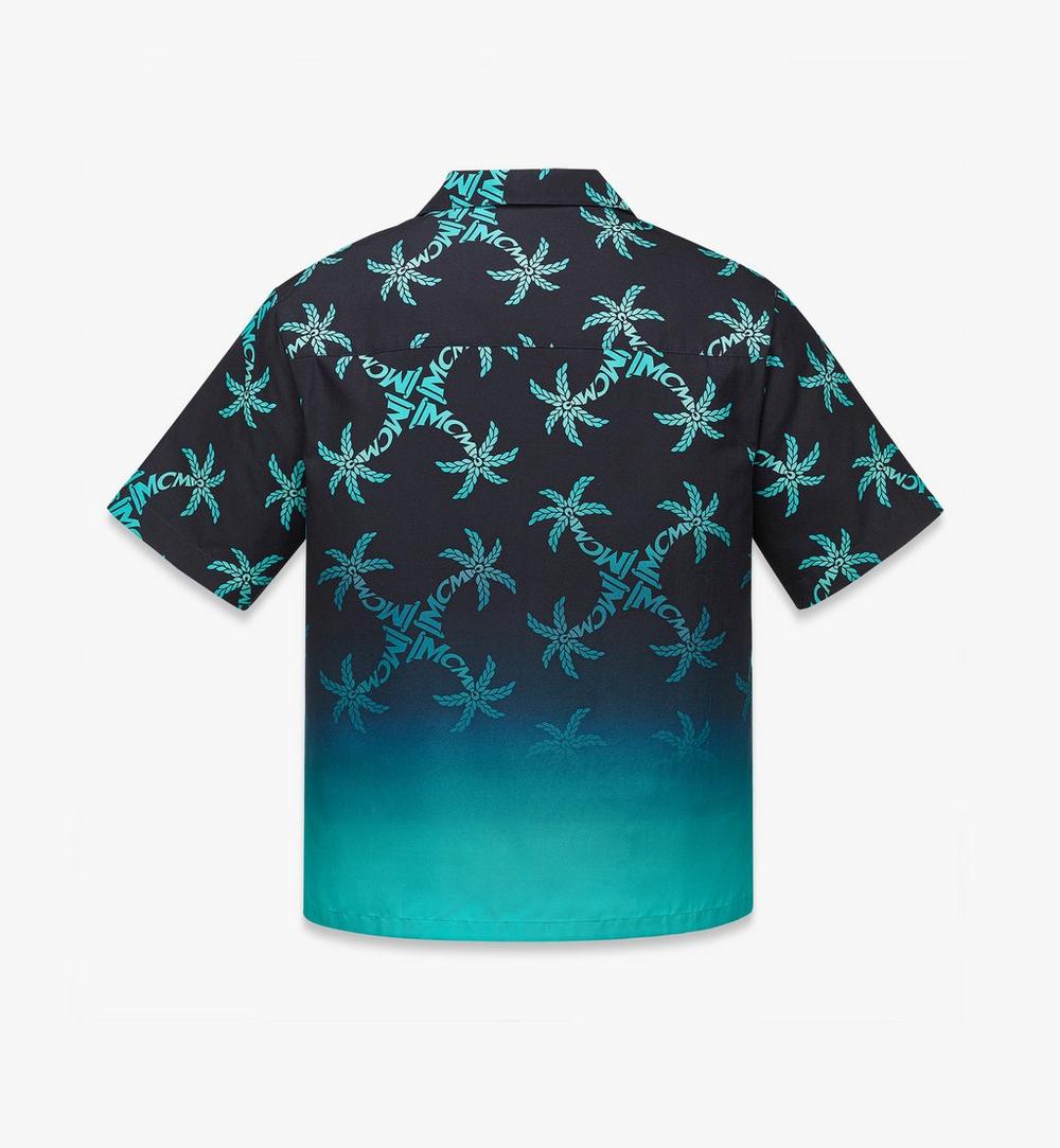 MHHFSMM011B050-Palm Monogram Print Shirt|CERAMIC