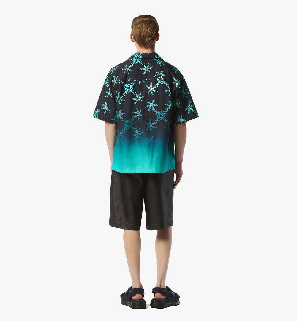 MHHFSMM011B048-Palm Monogram Print Shirt|CERAMIC