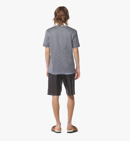 MHTFSMM10ED2XL-Piqué Polo in Lauretos Jacquard|DARK GREY