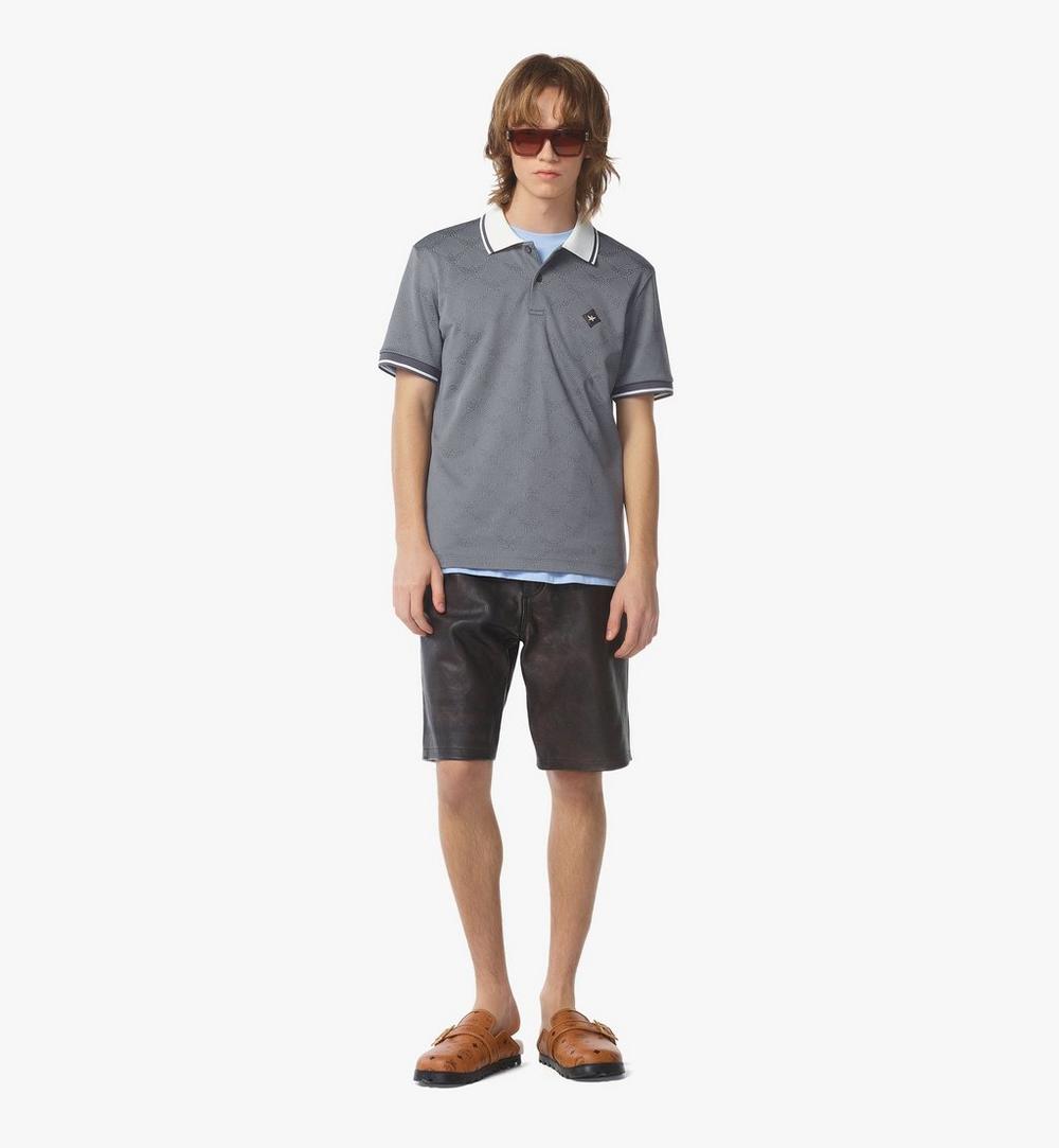 MHTFSMM10ED00S-Piqué Polo in Lauretos Jacquard|DARK GREY