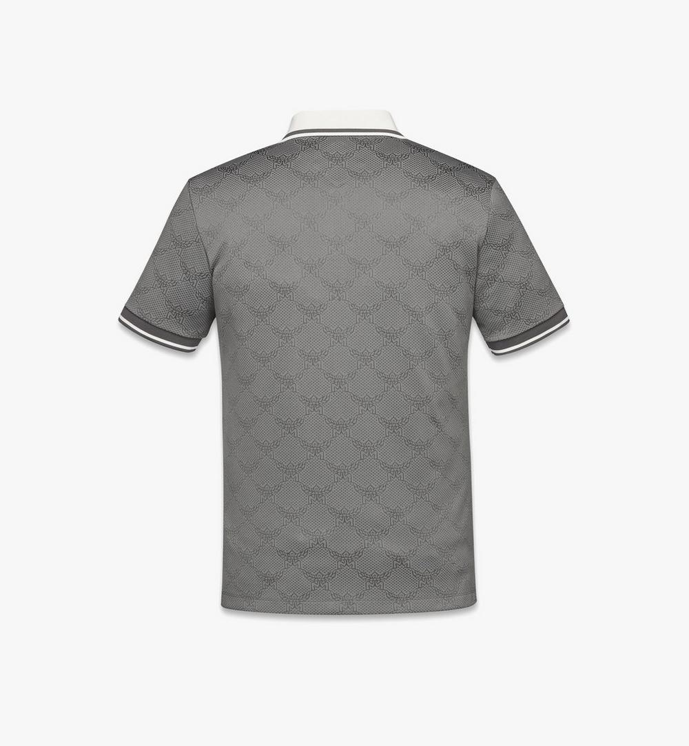 MHTFSMM10ED00M-Piqué Polo in Lauretos Jacquard|DARK GREY