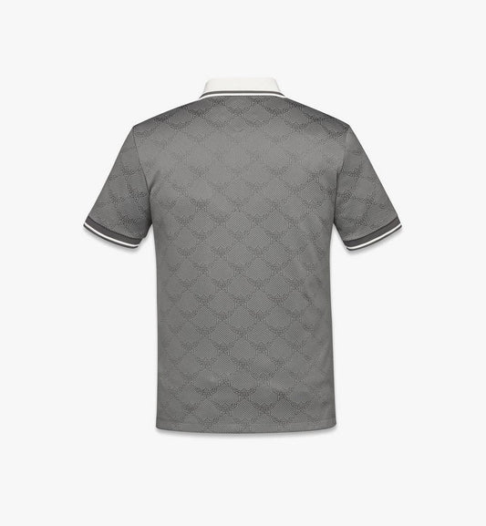 MHTFSMM10ED00M-Piqué Polo in Lauretos Jacquard|DARK GREY