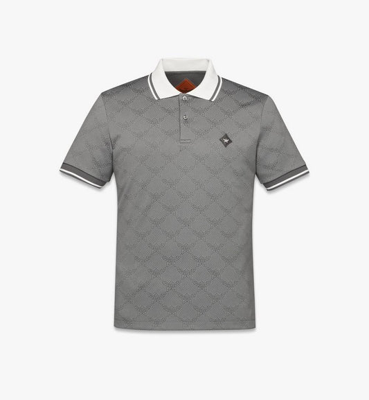 MHTFSMM10ED00L-Piqué Polo in Lauretos Jacquard|DARK GREY