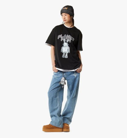 MHTGSMM01BK00L-Planet MCM Rabot T-Shirt in Organic Cotton|