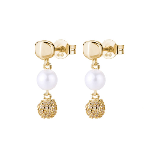 Rosato azzurra long earrings - Yellow Gold