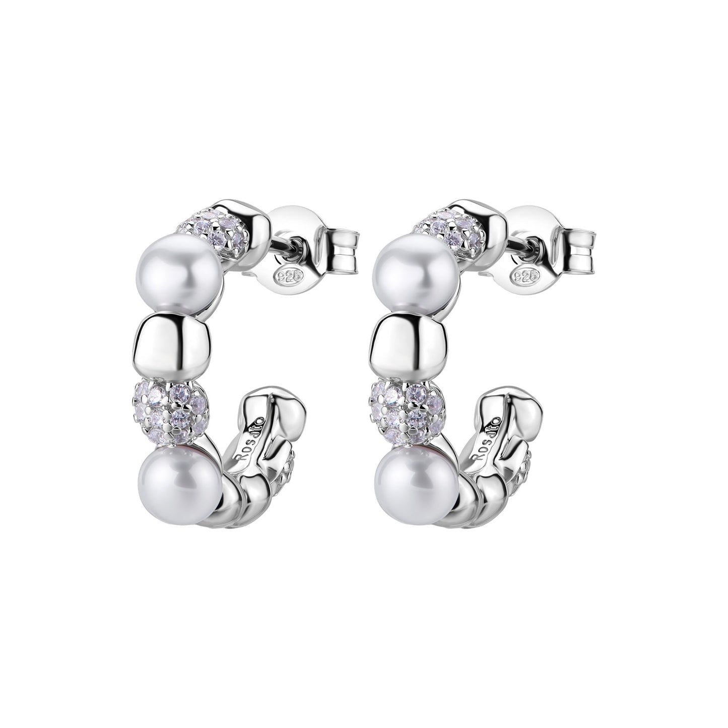 Rosato azzurra Hoop earrings - Silver