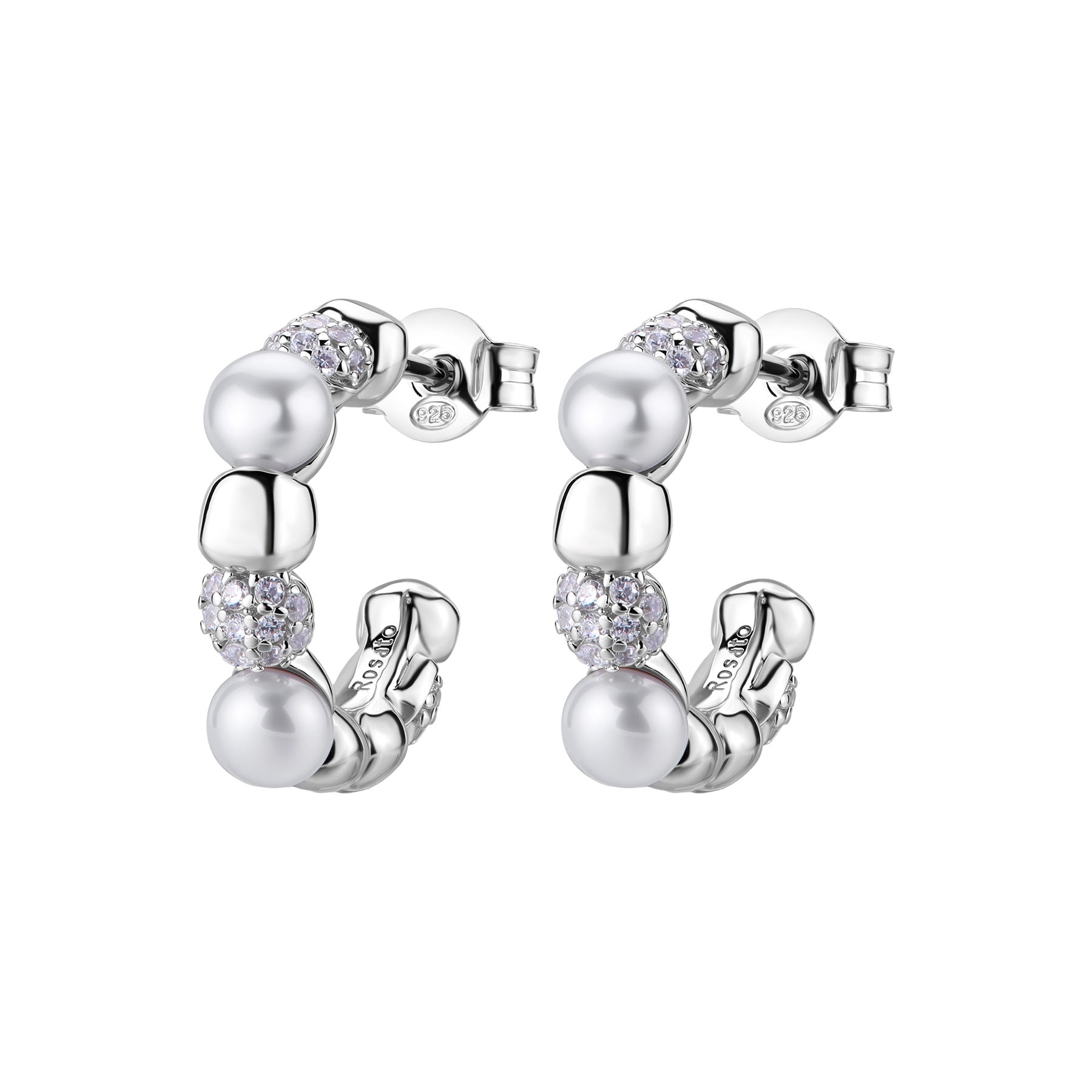 Rosato azzurra Hoop earrings - Silver