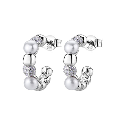 Rosato azzurra Hoop earrings - Silver