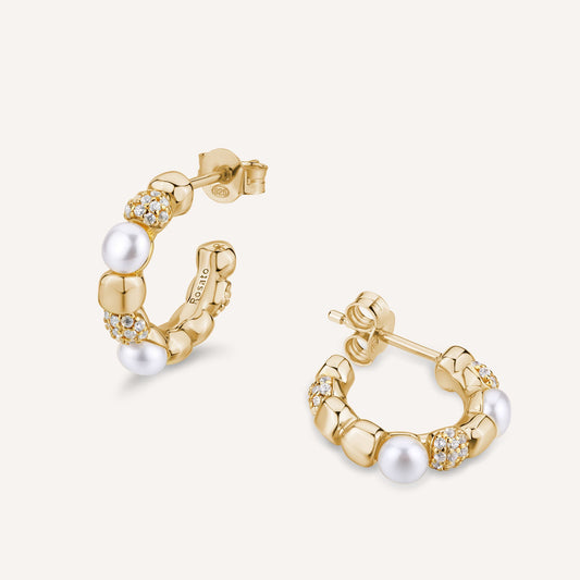 Rosato azzurra Hoop earrings - Yellow Gold
