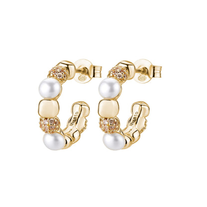 Rosato azzurra Hoop earrings - Yellow Gold