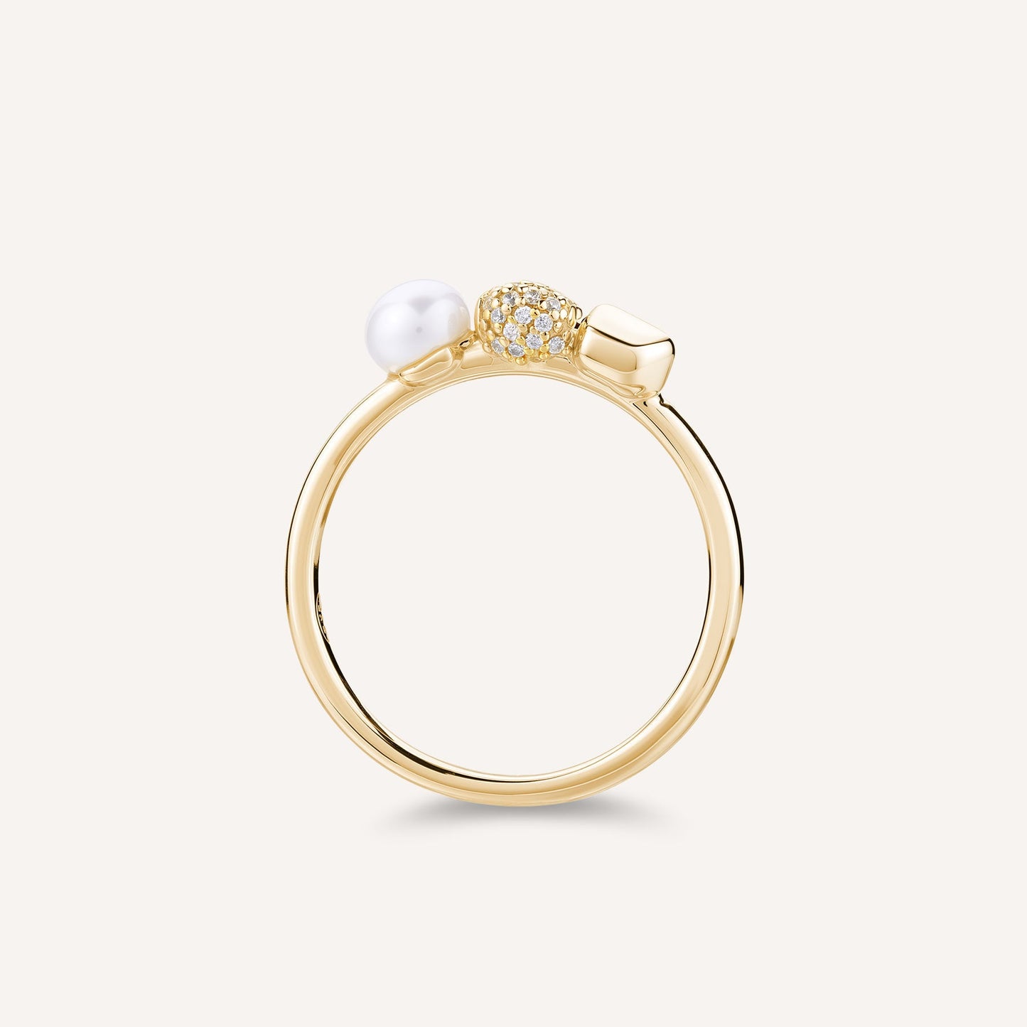 Rosato azzurra Ring - Yellow Gold