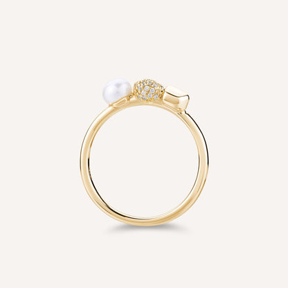 Rosato azzurra Ring - Yellow Gold