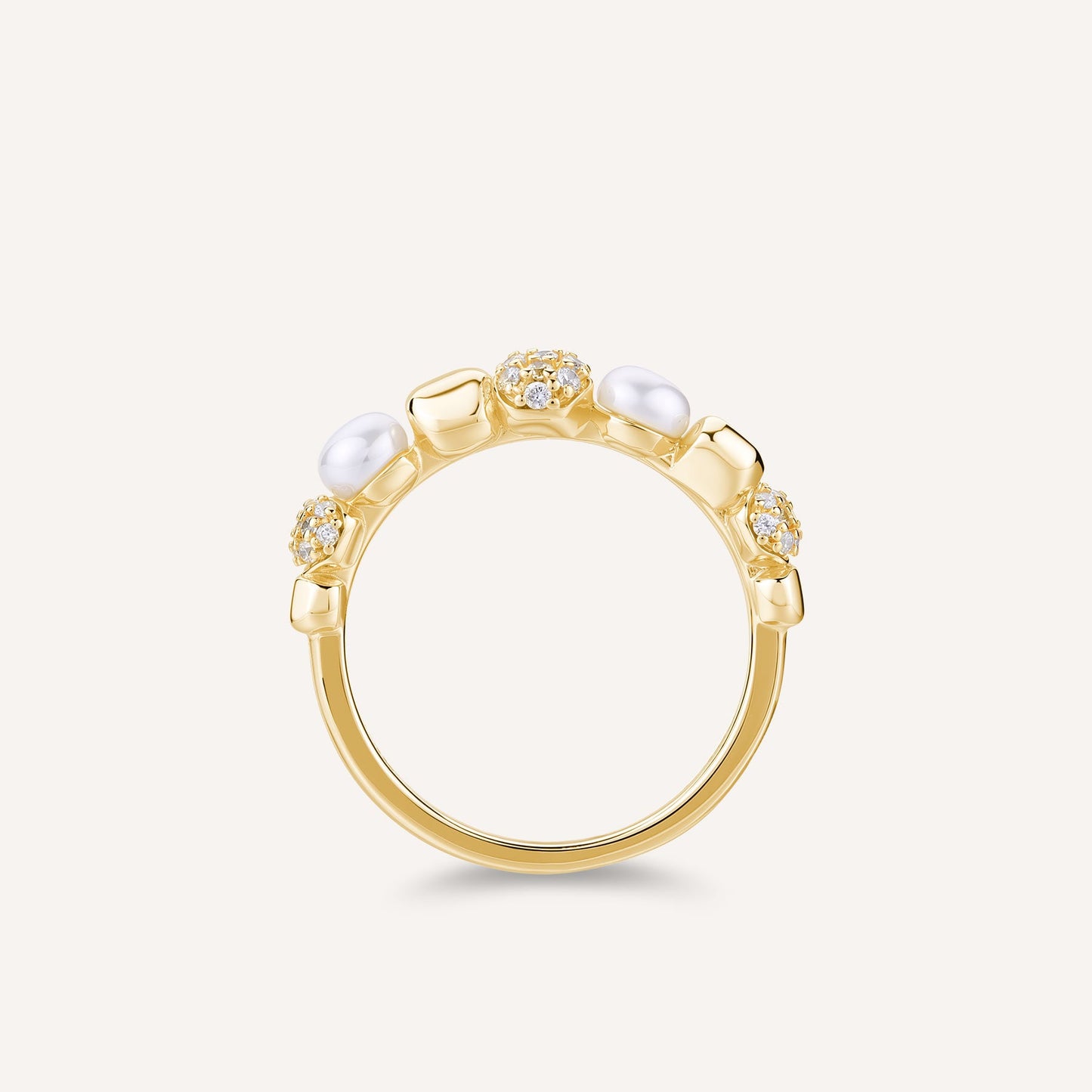 Rosato azzurra Ring - Yellow Gold