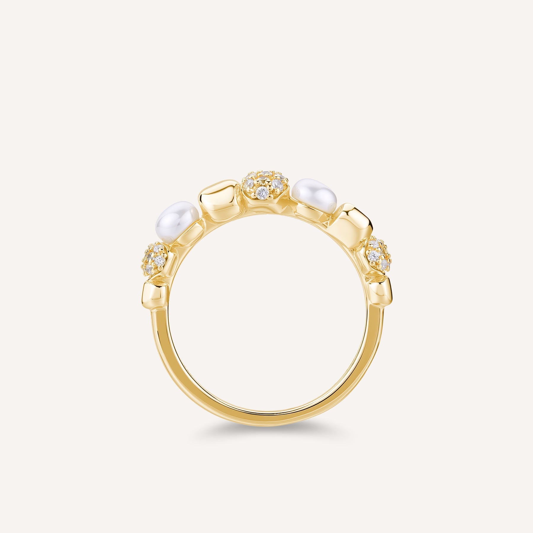 Rosato azzurra Ring - Yellow Gold