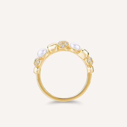 Rosato azzurra Ring - Yellow Gold