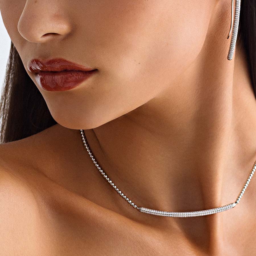 Rosato bianca short necklace - Silver