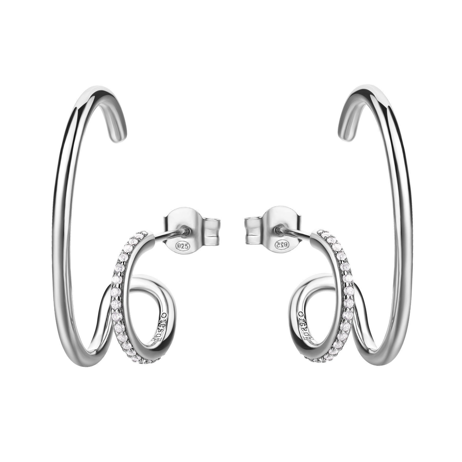 Rosato bianca Double earrings - Silver
