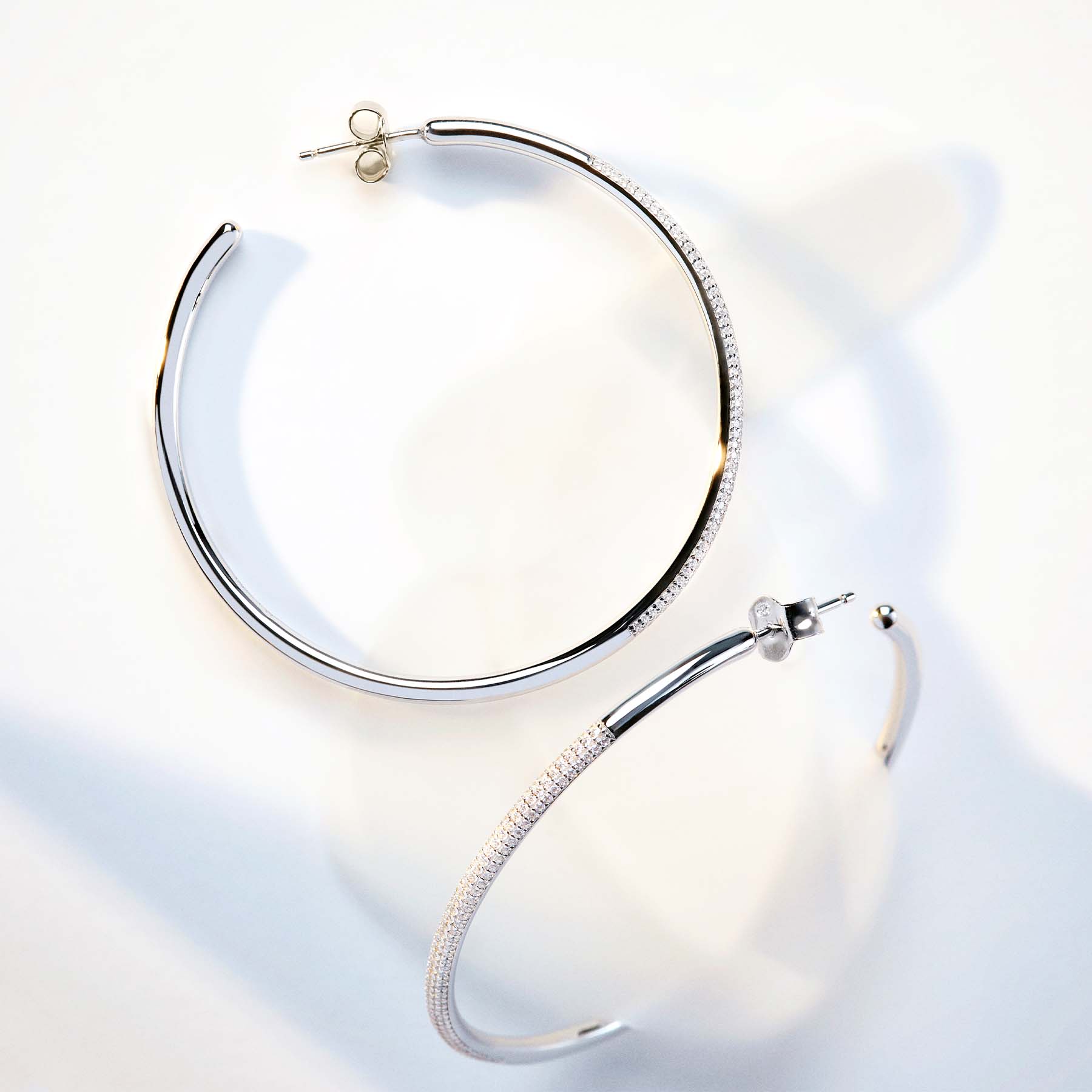 Rosato bianca Hoop earrings - Silver