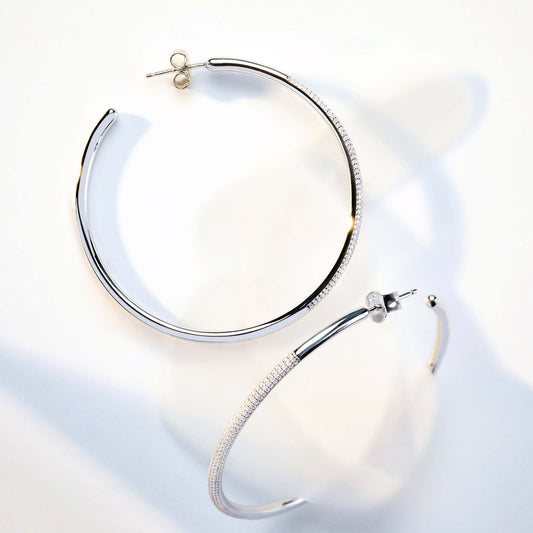 Rosato bianca Hoop earrings - Silver