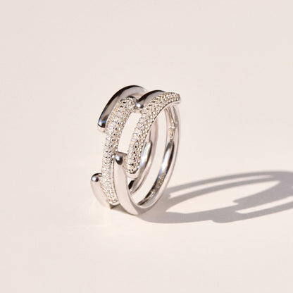 Rosato bianca Band ring - Silver