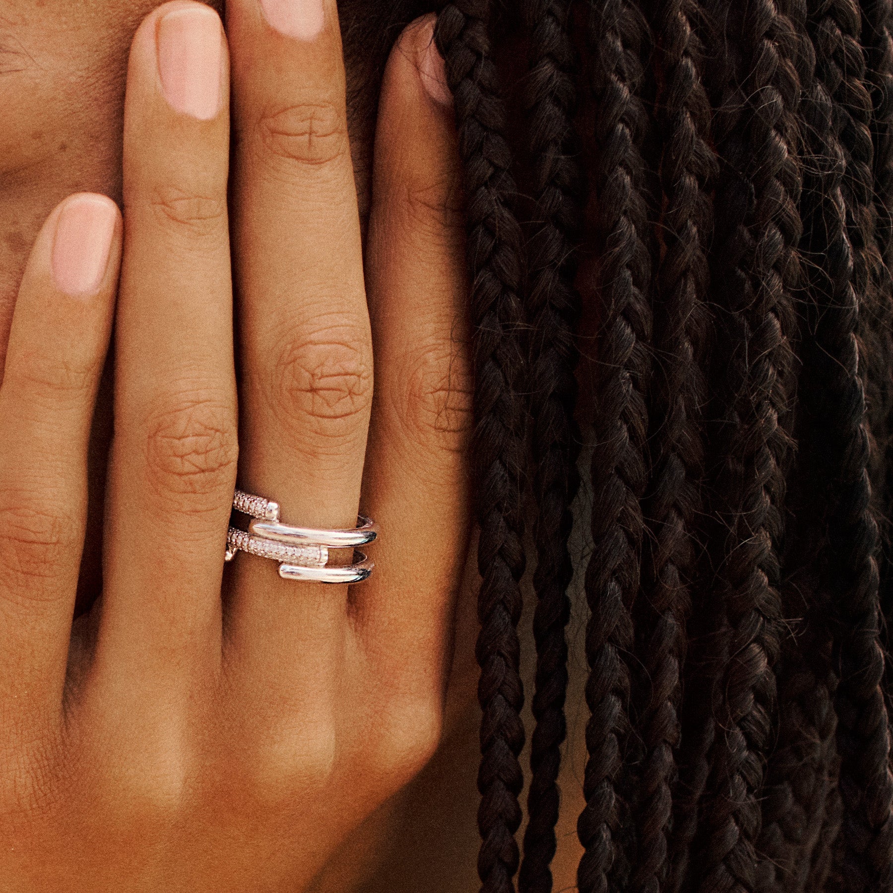 Rosato bianca Band ring - Silver