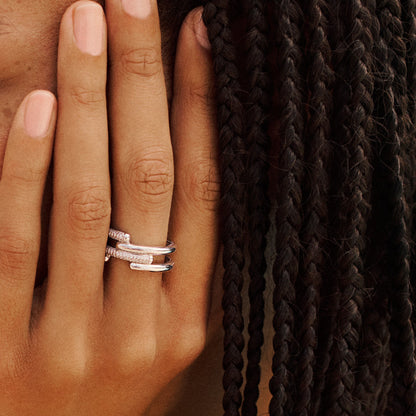 Rosato bianca Band ring - Silver