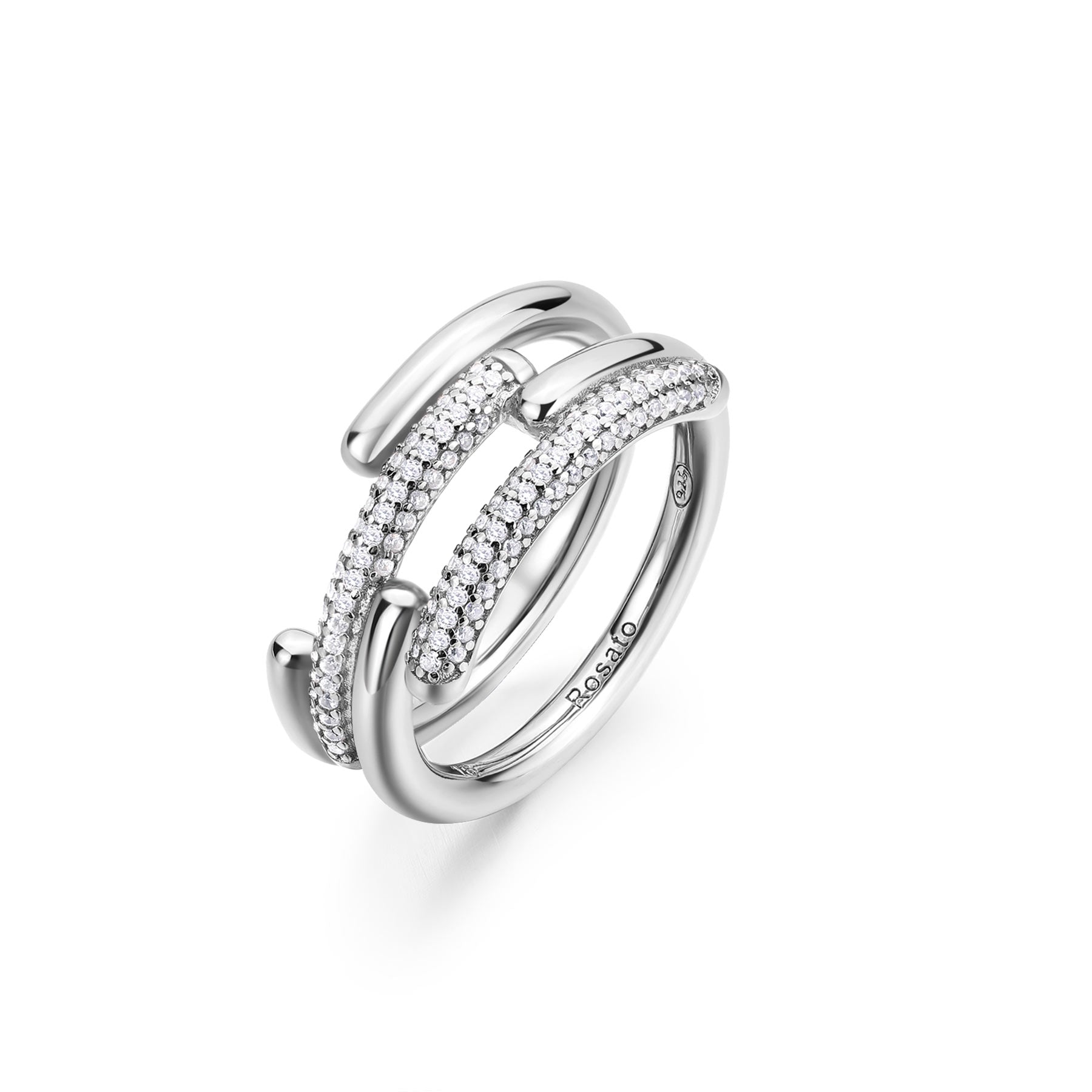 Rosato bianca Band ring - Silver