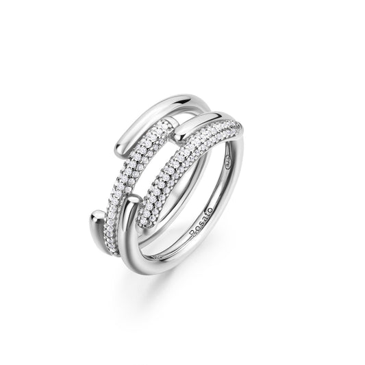 Rosato bianca Band ring - Silver