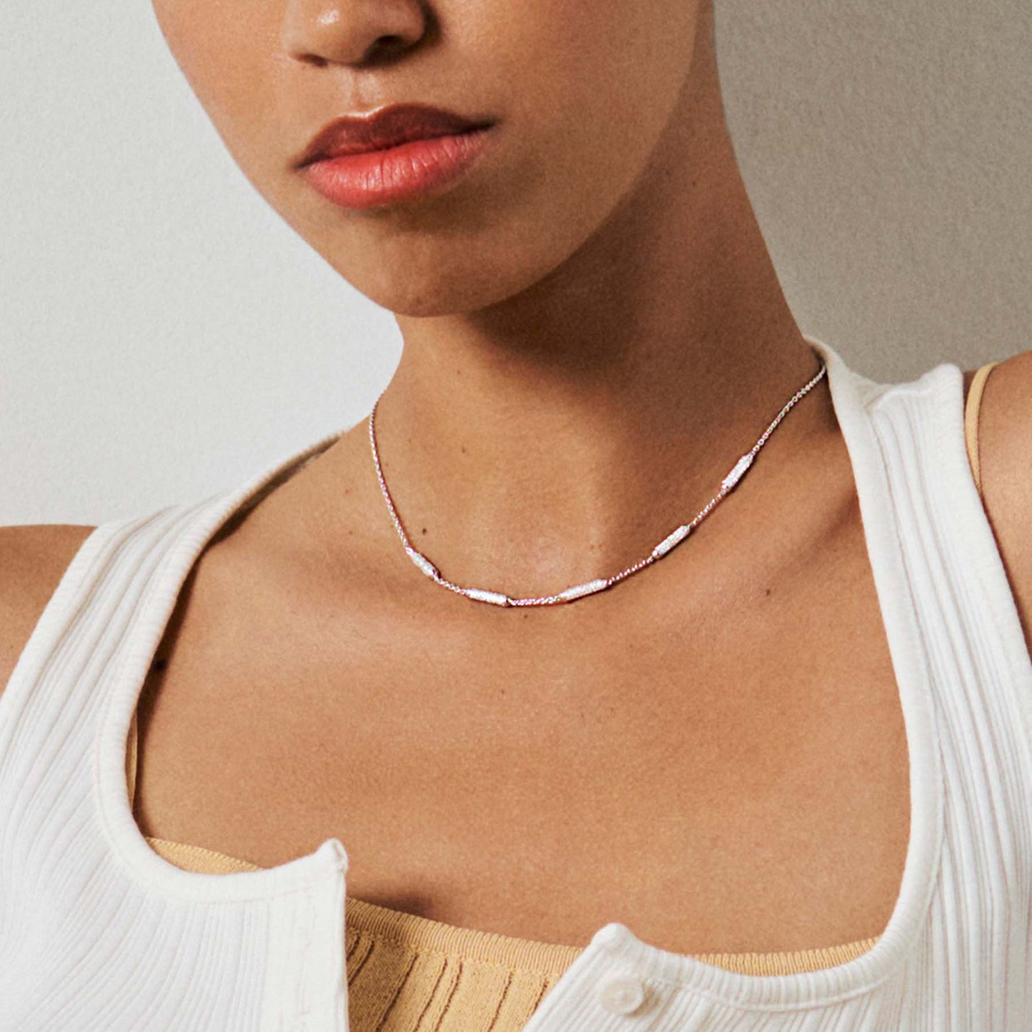 Rosato bianca Short necklace - Silver