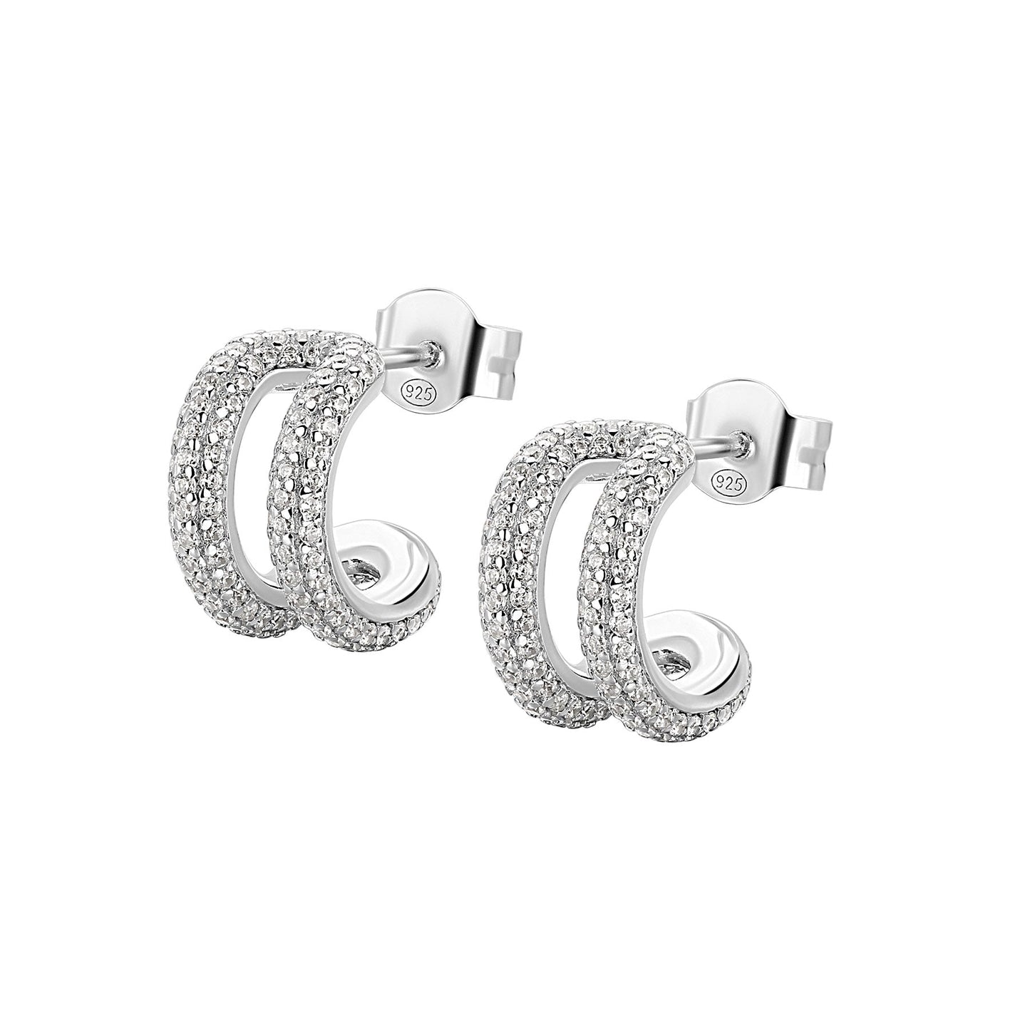 Rosato bianca Hoop earrings - Silver