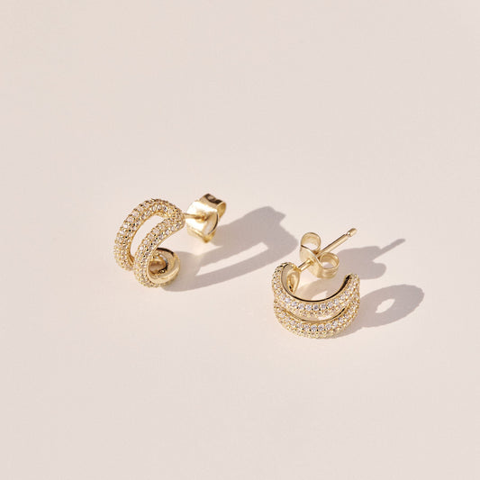 Rosato bianca Hoop earrings - Yellow Gold