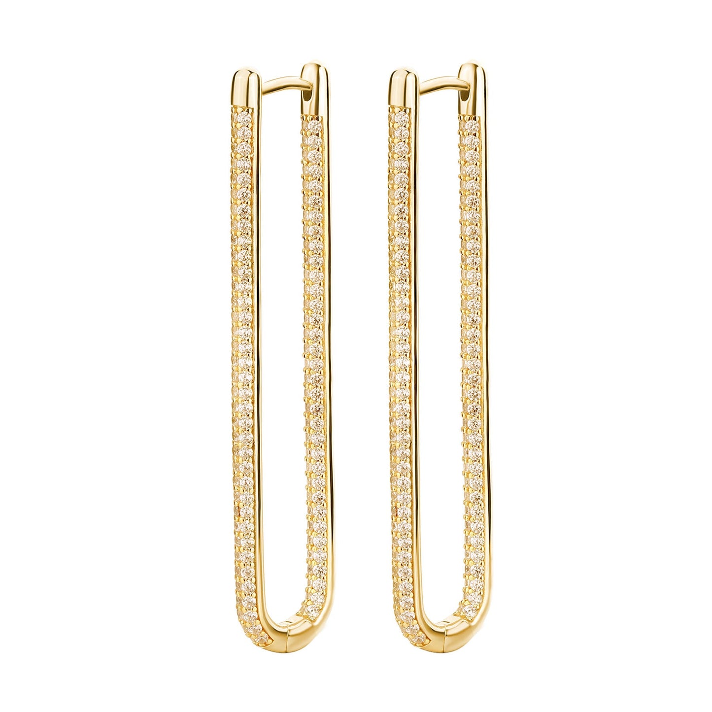 Rosato bianca Long earrings - Yellow Gold