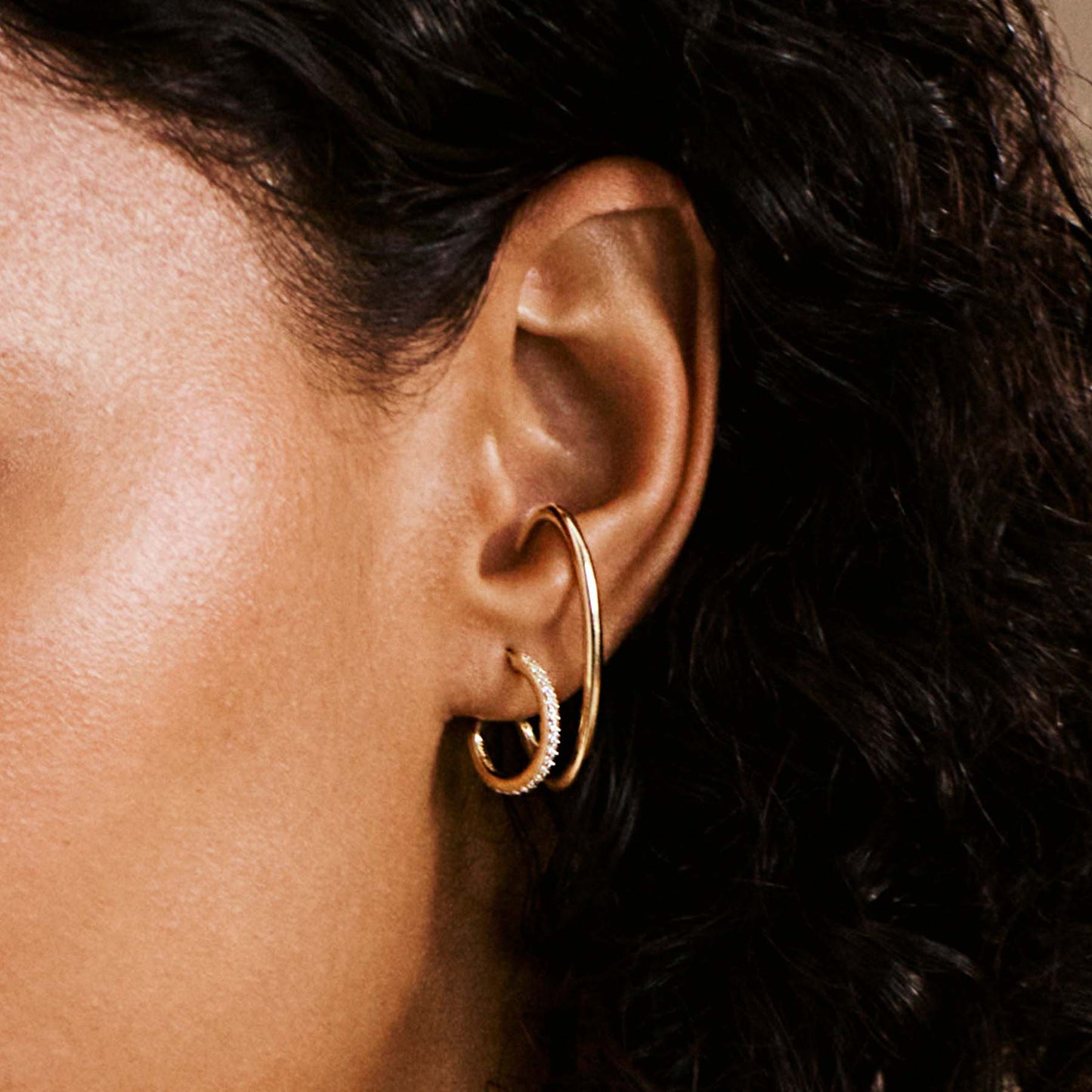 Rosato bianca Double earrings - Yellow Gold