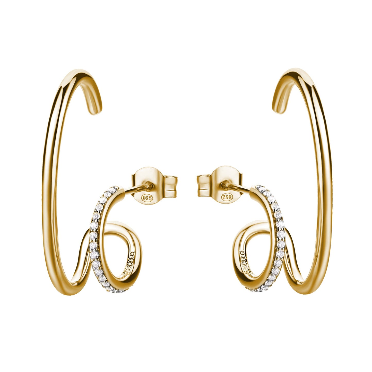 Rosato bianca Double earrings - Yellow Gold