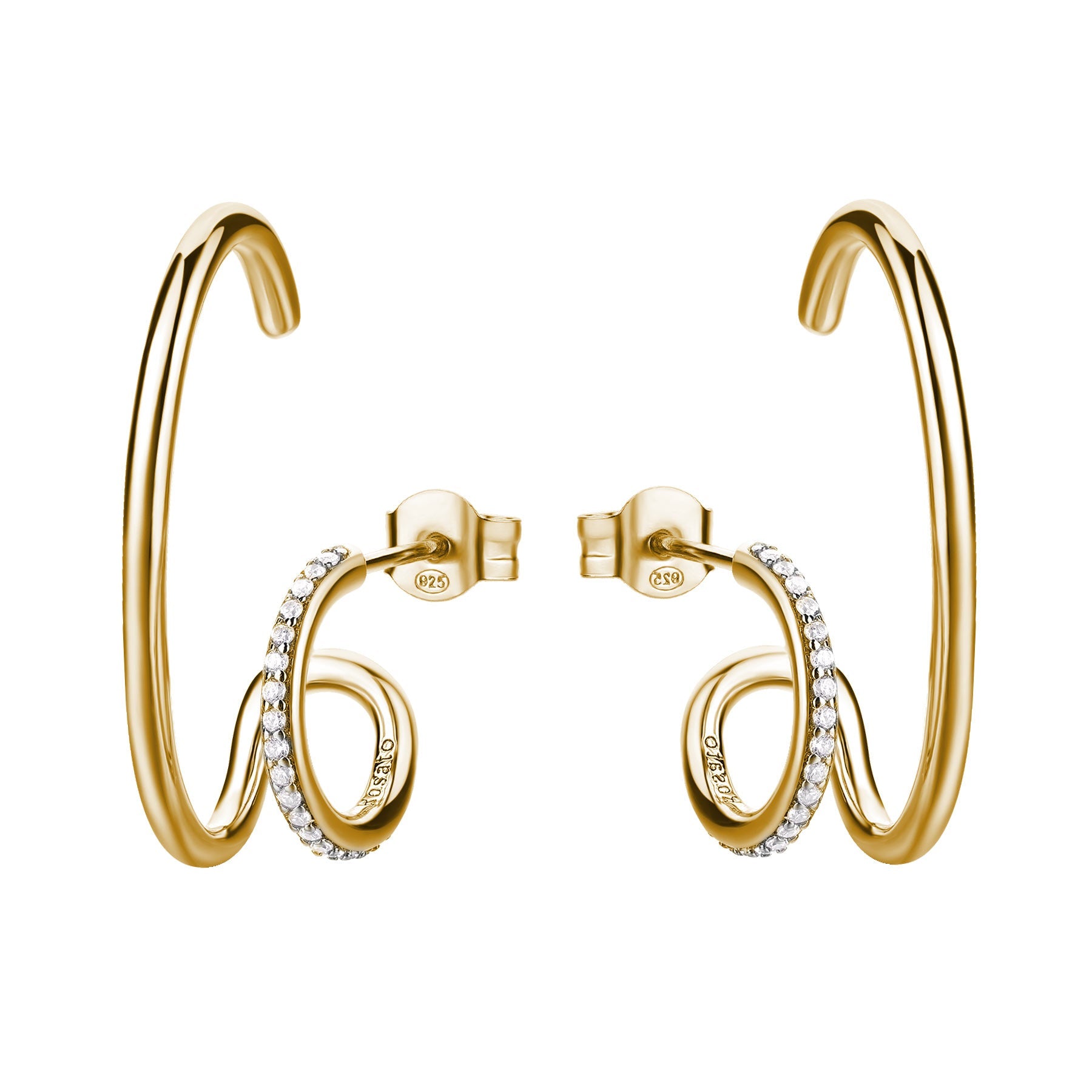 Rosato bianca Double earrings - Yellow Gold