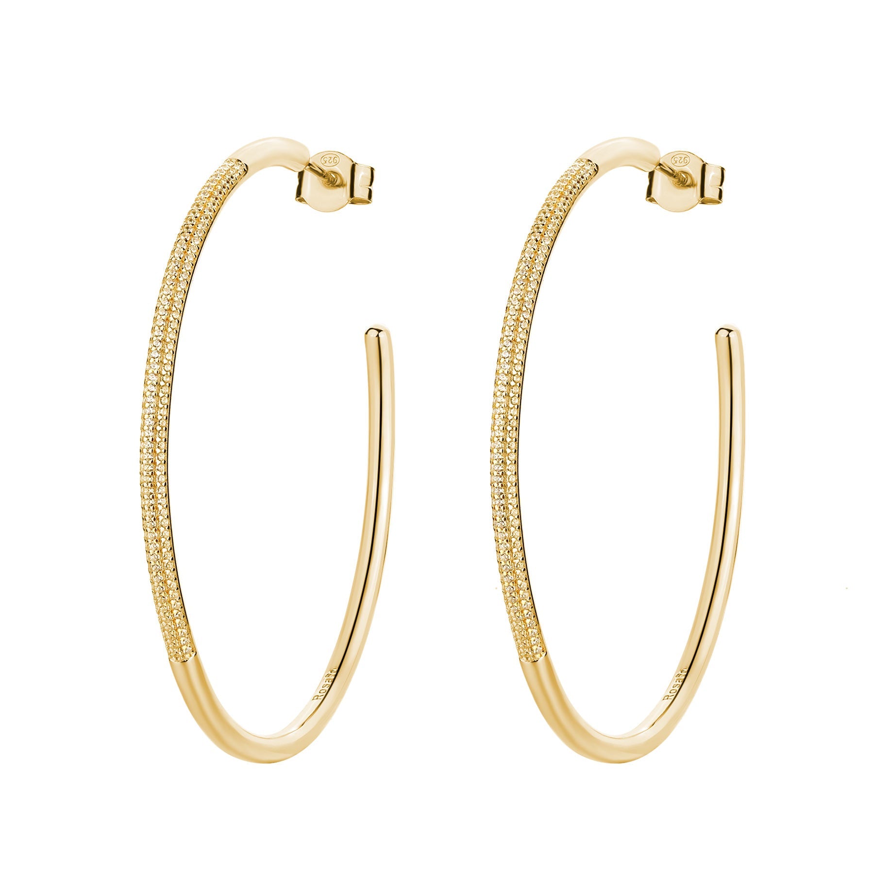Rosato bianca Hoop earrings - Yellow Gold