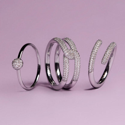 Rosato bianca Band ring - Silver