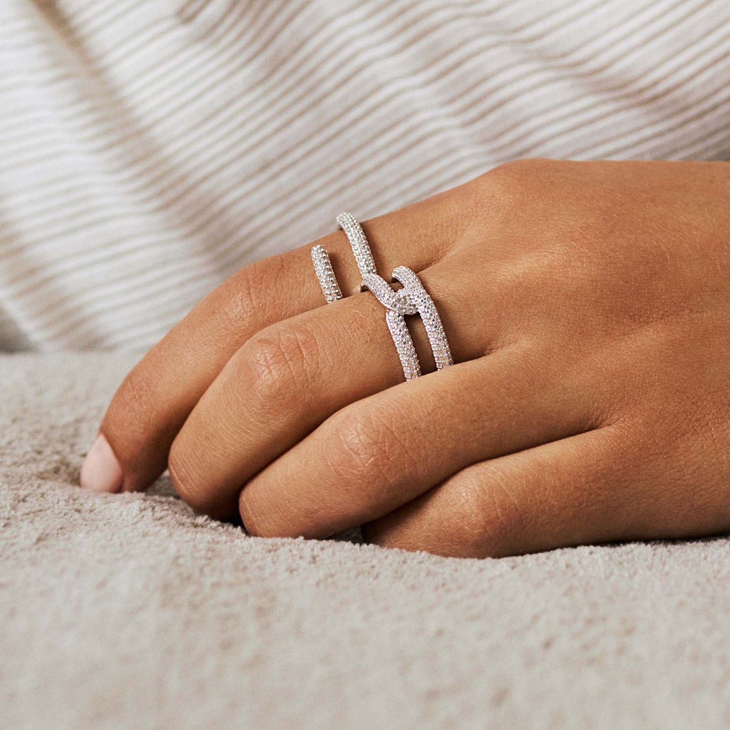 Rosato bianca Band ring - Silver