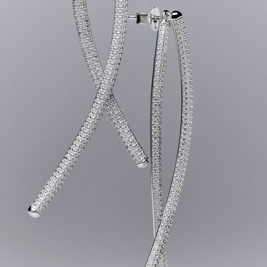 Rosato Bianca long earrings - Silver