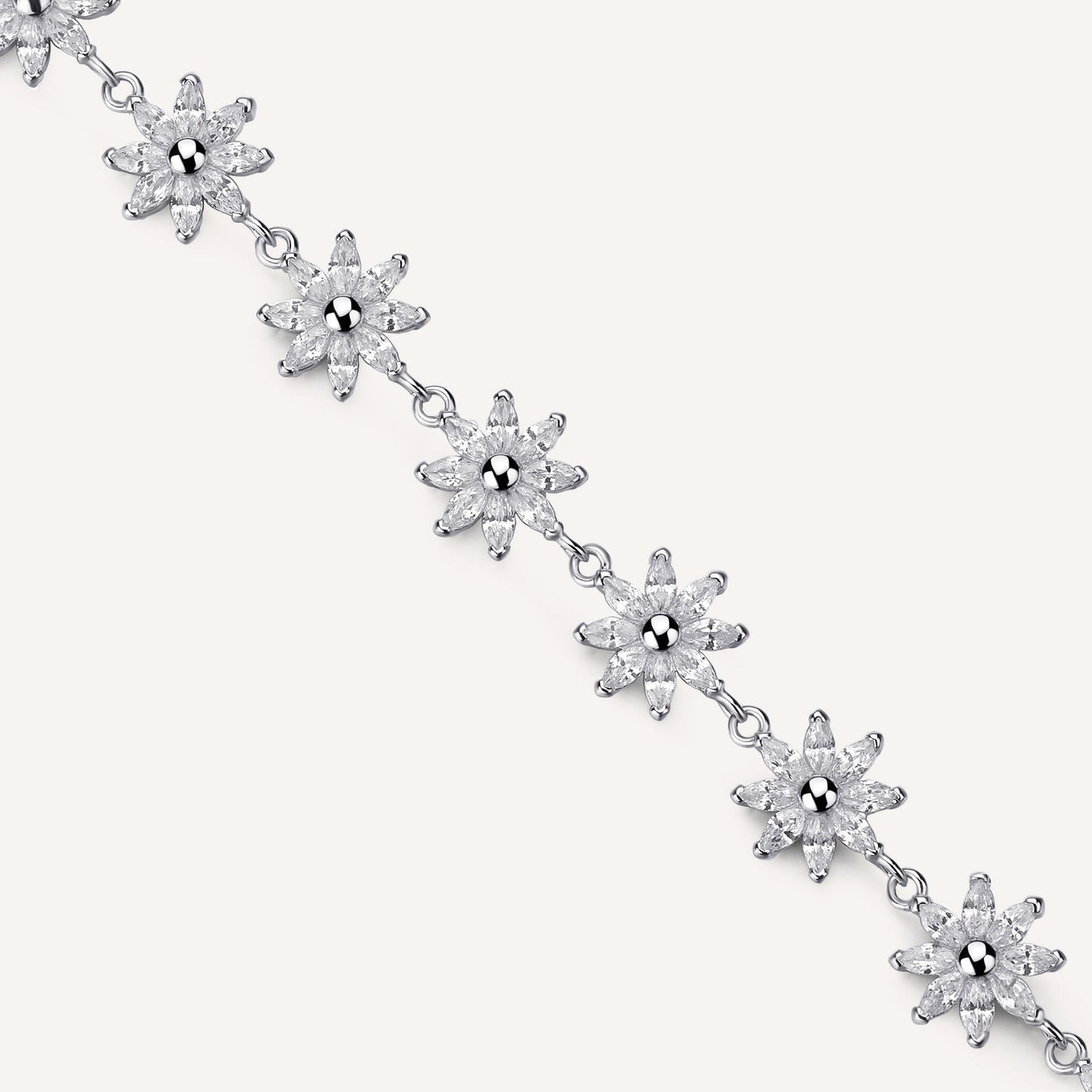 Rosato gaia Soft Floral Bracelet - Silver