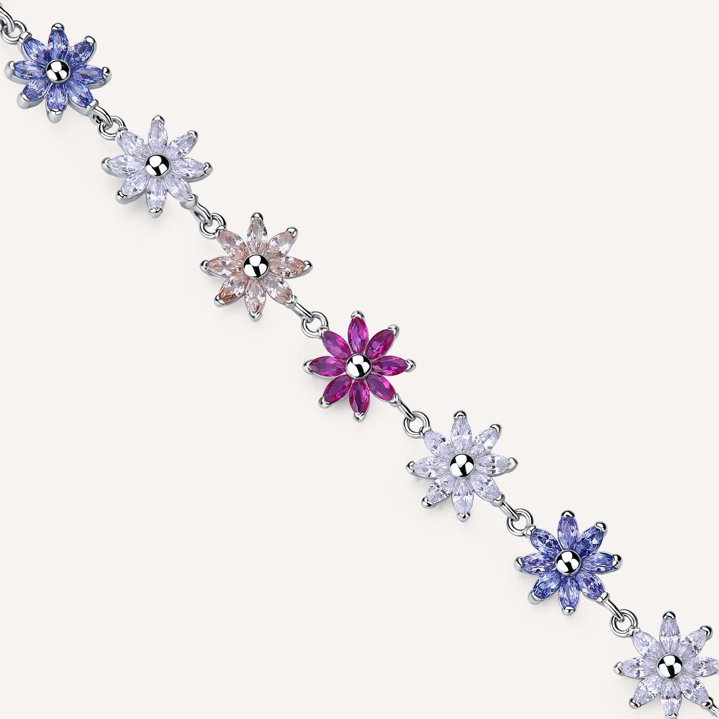 Rosato gaia Soft Floral Bracelet - Silver