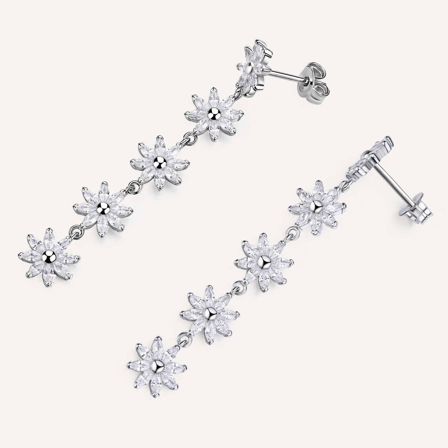 Rosato gaia dangling floral earrings - Silver