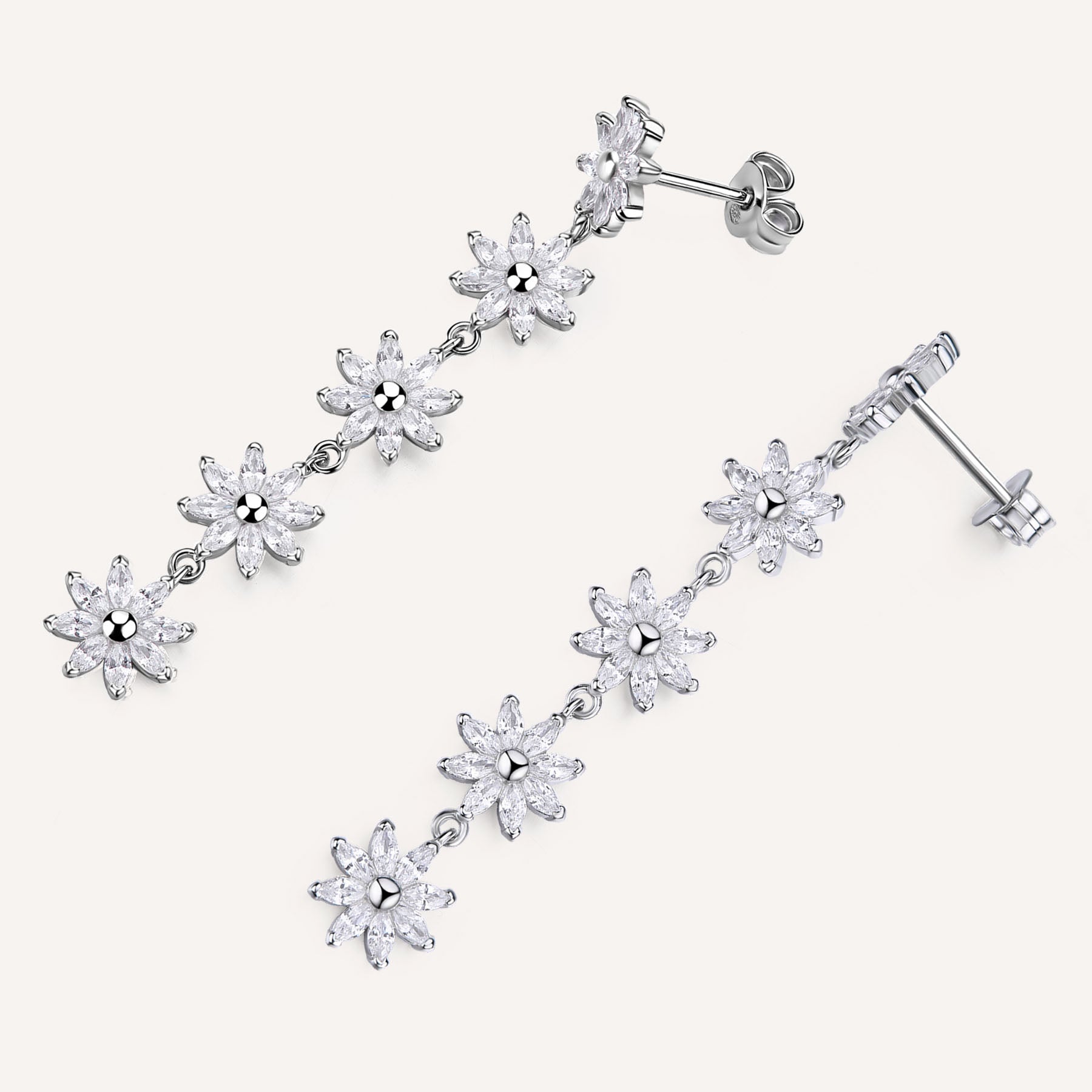 Rosato gaia dangling floral earrings - Silver