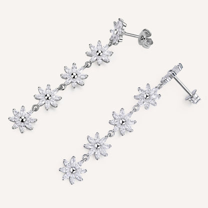 Rosato gaia dangling floral earrings - Silver