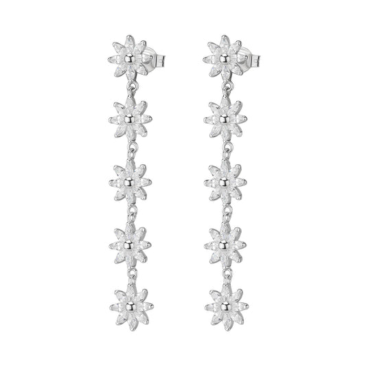 Rosato gaia dangling floral earrings - Silver