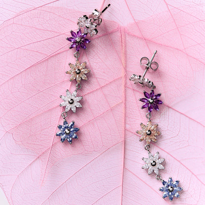 Rosato gaia dangling floral earrings - Silver