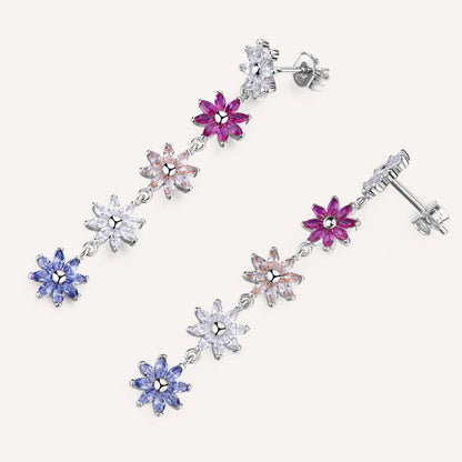 Rosato gaia dangling floral earrings - Silver