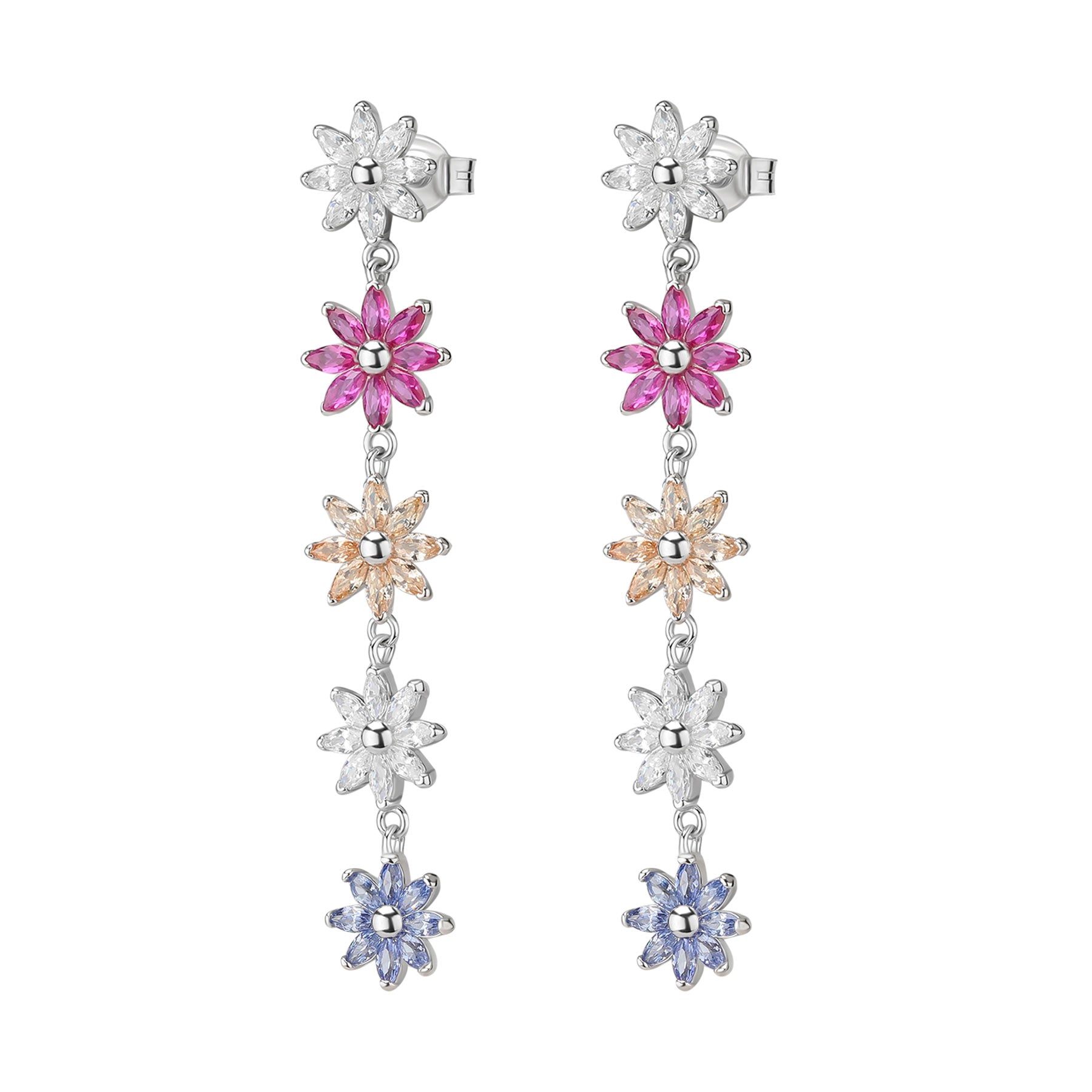 Rosato gaia dangling floral earrings - Silver