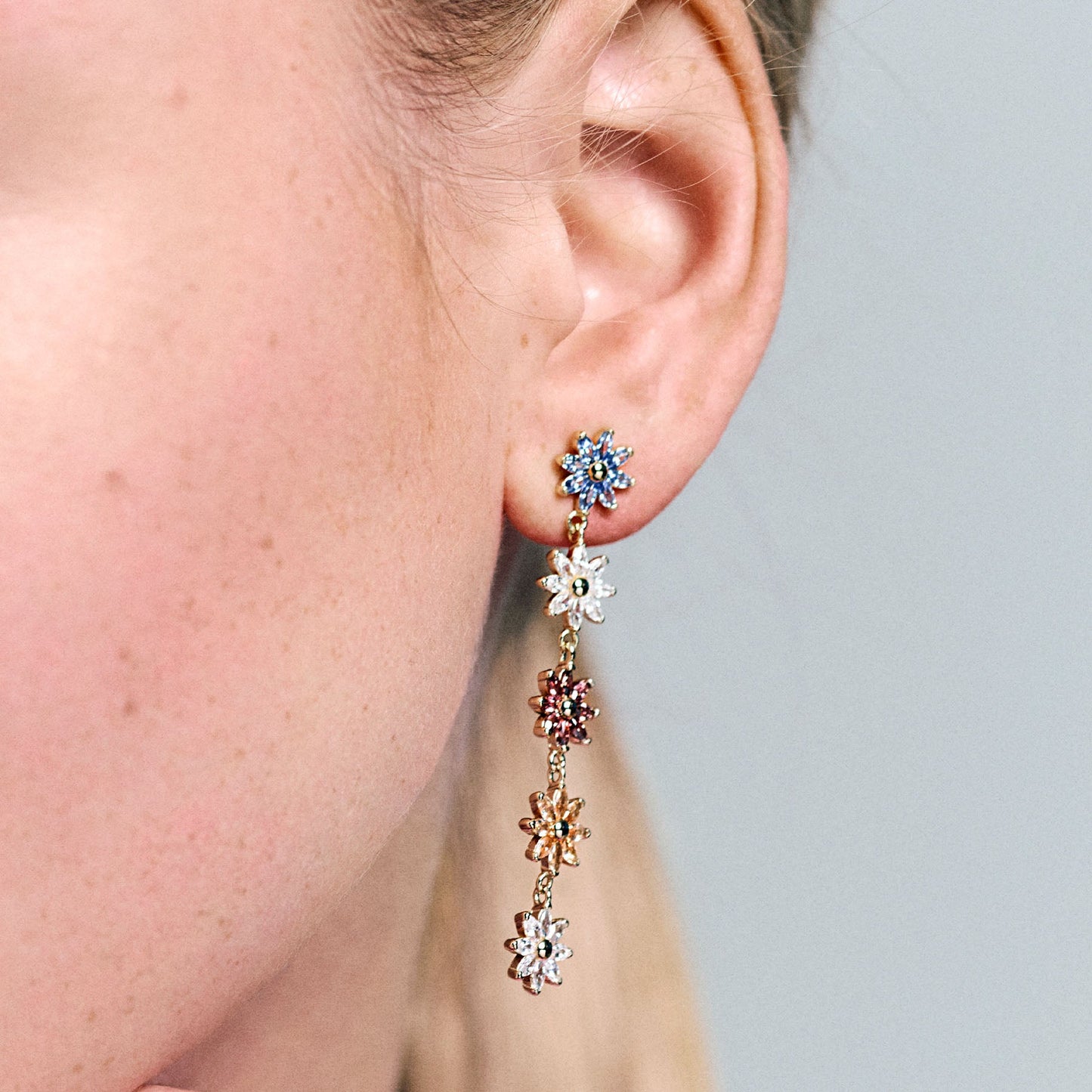 Rosato gaia dangling floral earrings - Yellow Gold