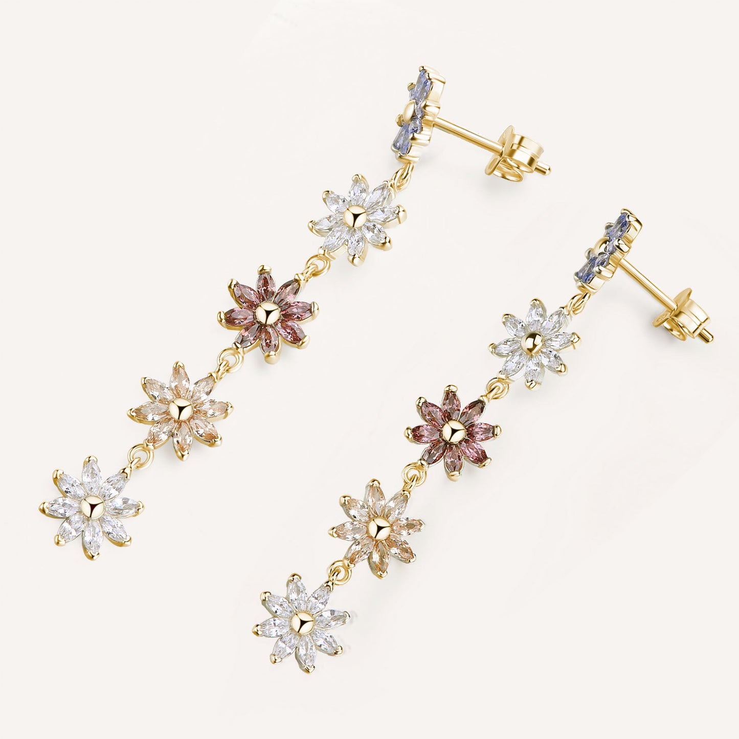 Rosato gaia dangling floral earrings - Yellow Gold